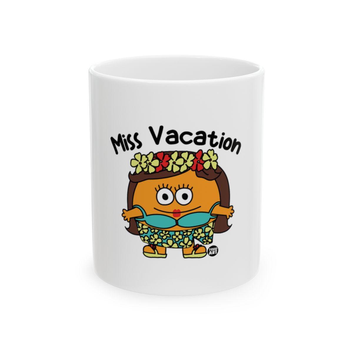 Miss Vacation Cartoon Character Coffee Mug