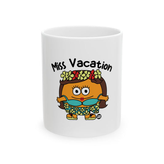 Miss Vacation Cartoon Character Coffee Mug