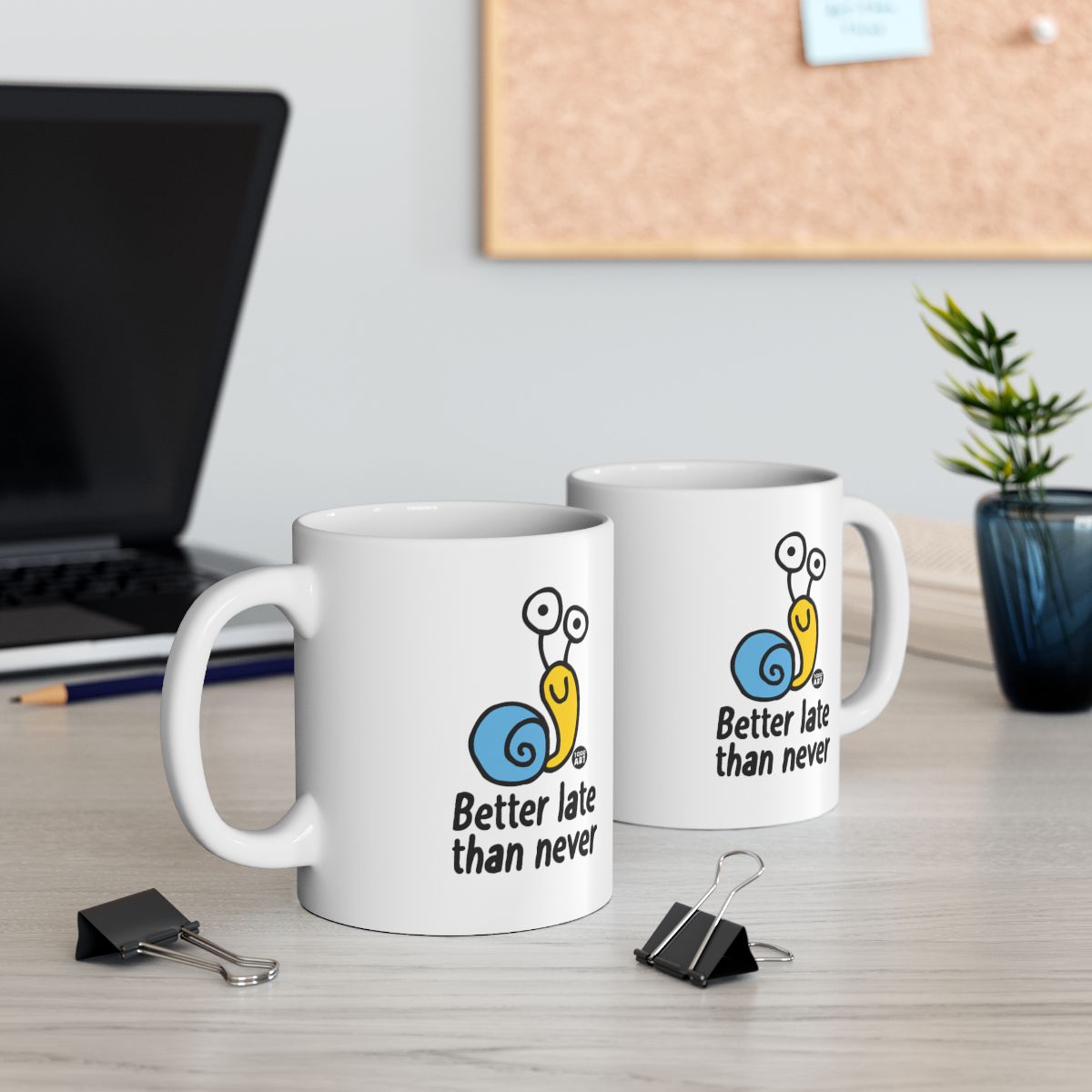 Better Late Than Never Snail Design Coffee Mug