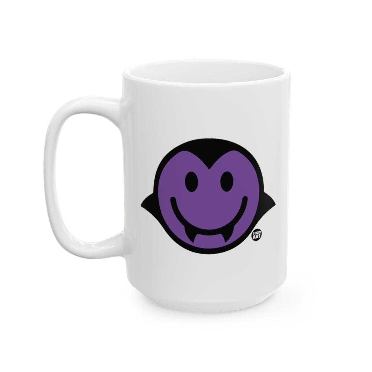 Purple Smiling Vampire Face Mug for Coffee or Tea