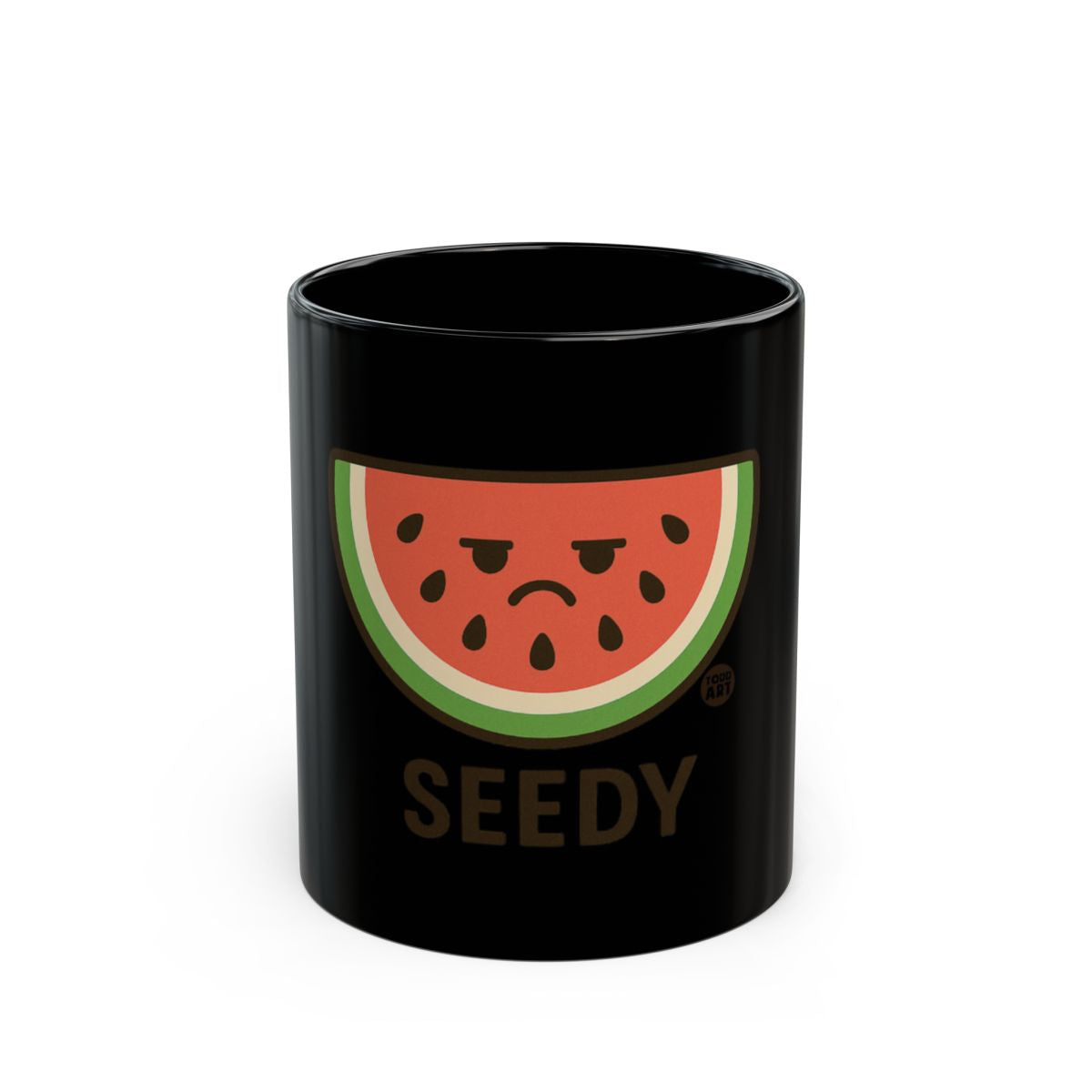 Seedy Watermelon Design Black Mug Fun Gift