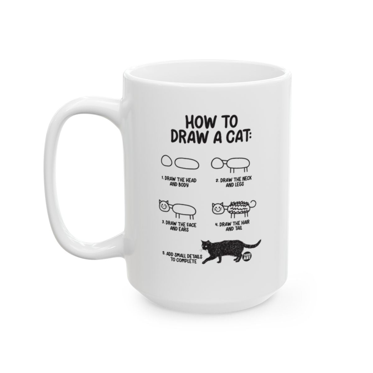 How to Draw a Cat Step by Step on Ceramic Mug