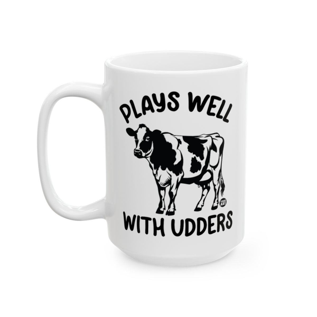 Plays Well With Udders Funny Cow Mug for Coffee Lovers