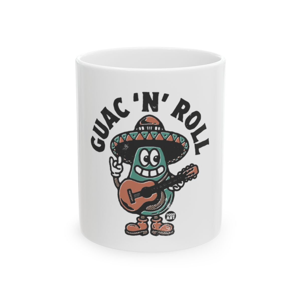 Guac 'N' Roll Cartoon Avocado Illustration Mug