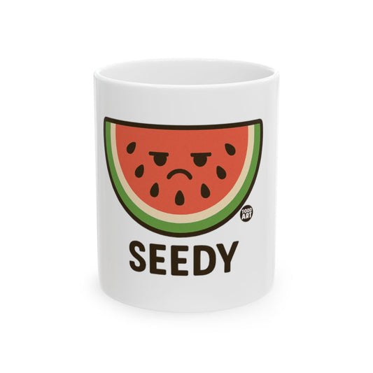 Seedy Watermelon Face White Mug for Morning Coffee