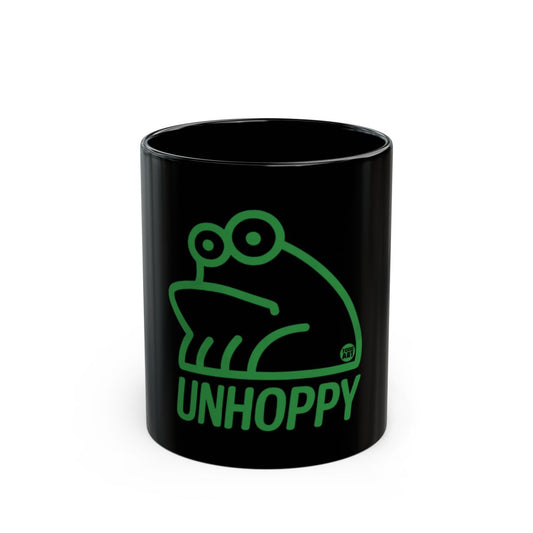 Green Frog Unhoppy Design Black Coffee Mug
