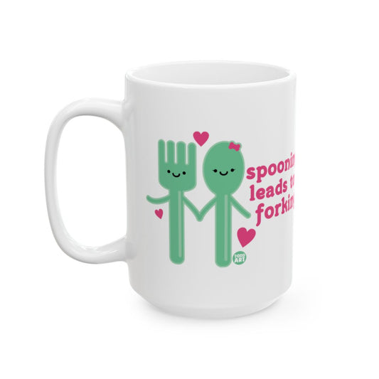 Cute Fork and Spoon Hugging Mug Romantic Gift Item