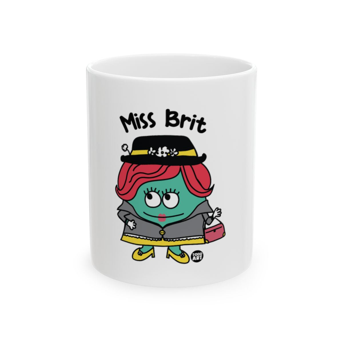 Miss Brit Character Illustration Coffee Mug