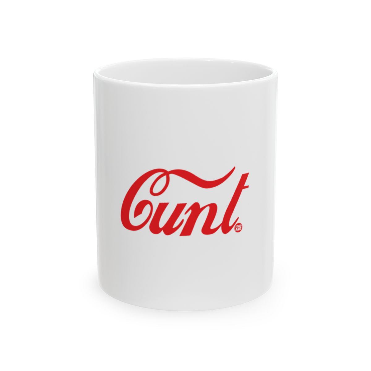 Cunt Text Mug with Iconic Red Script Design
