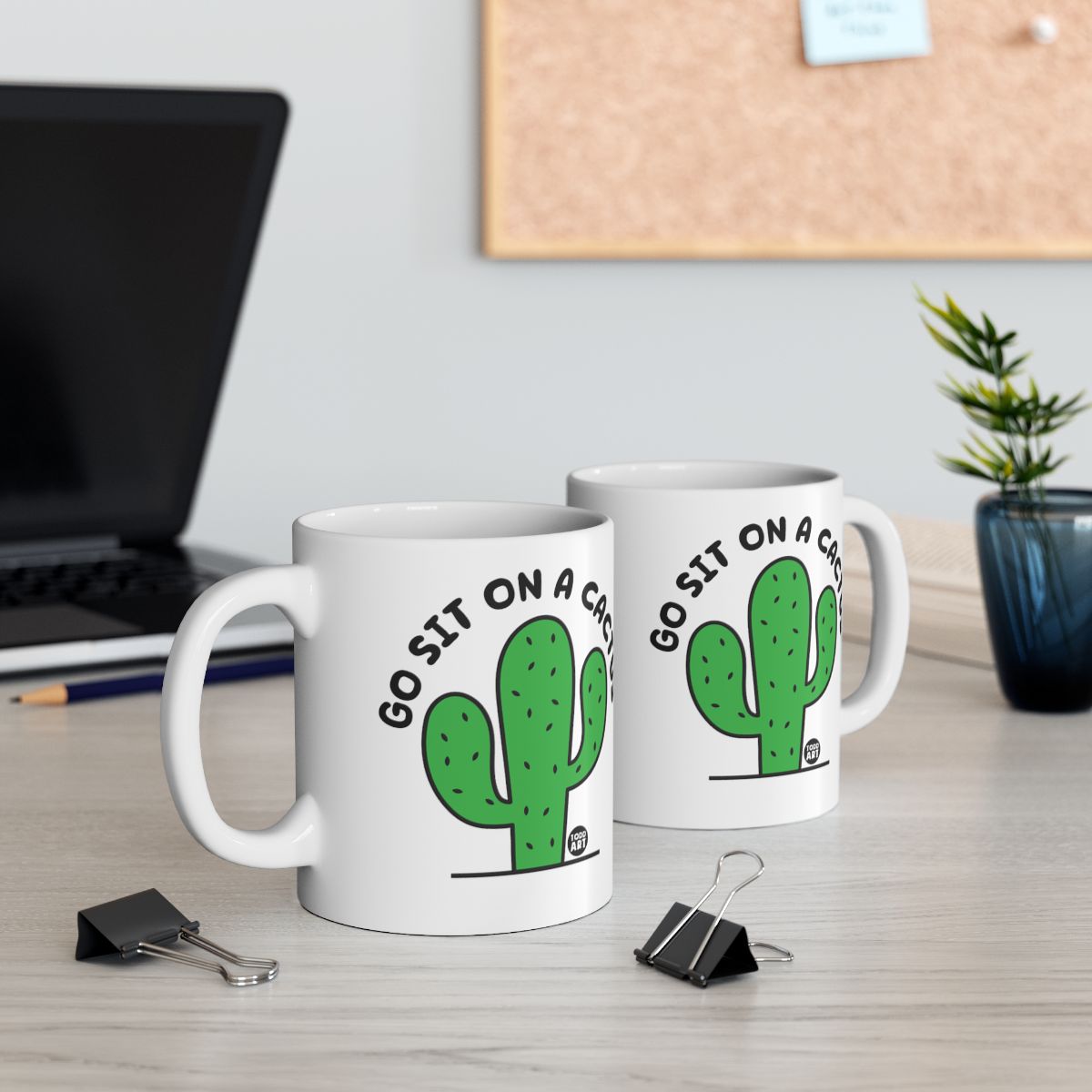 Fun Go Sit On A Cactus Coffee Mug for Office Decor