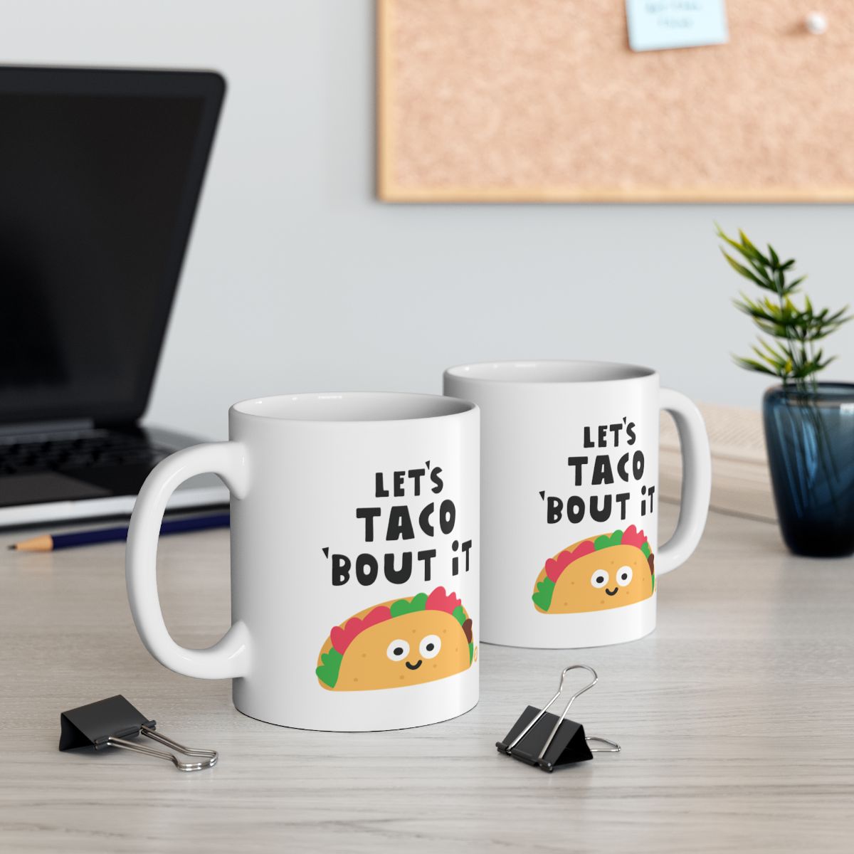 Let's Taco 'Bout It Funny Mug with Cute Taco Design