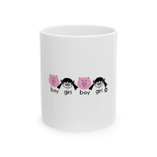 Cute Boy Girl Cartoon Characters Mug