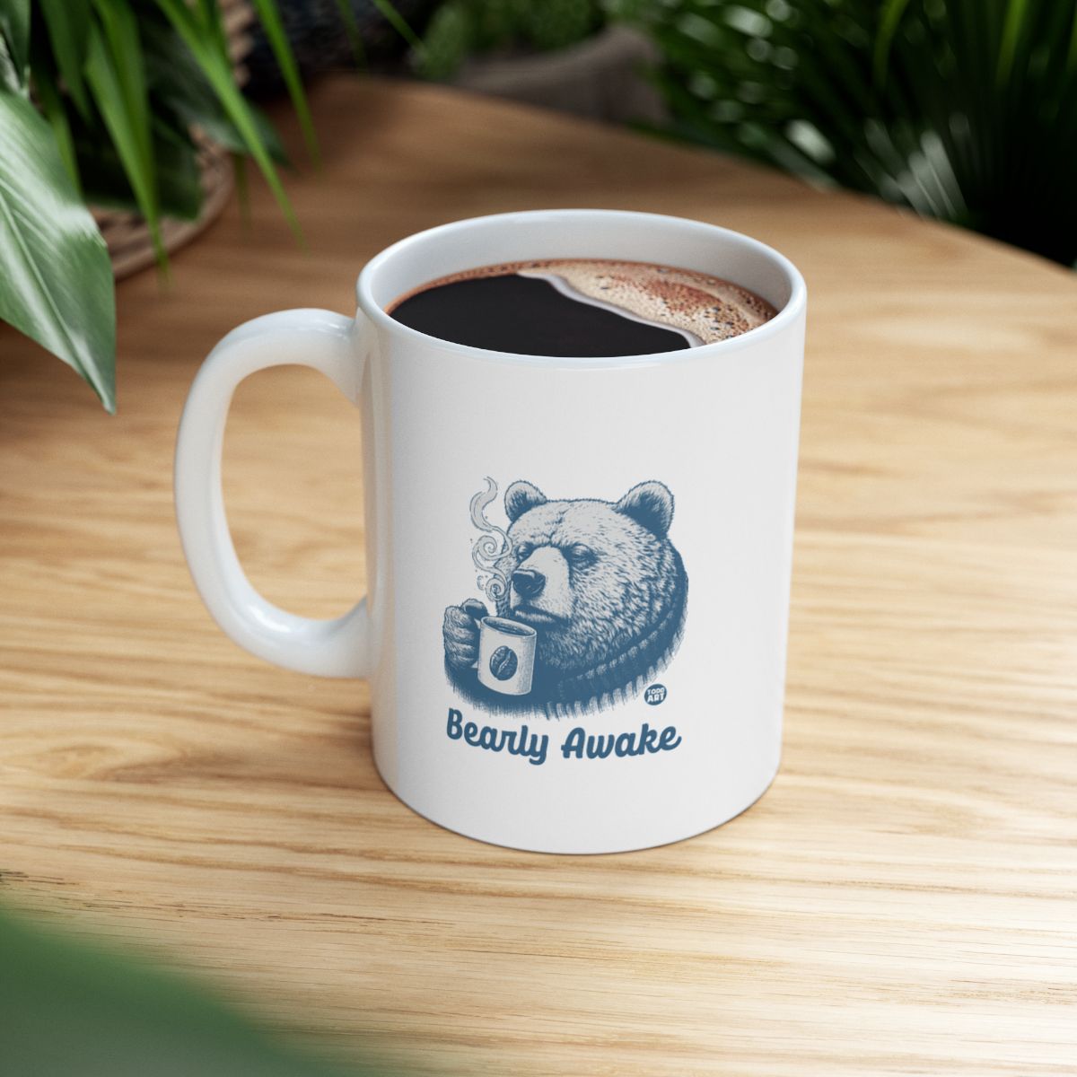 Bearly Awake Bear Drinking Coffee Mug product