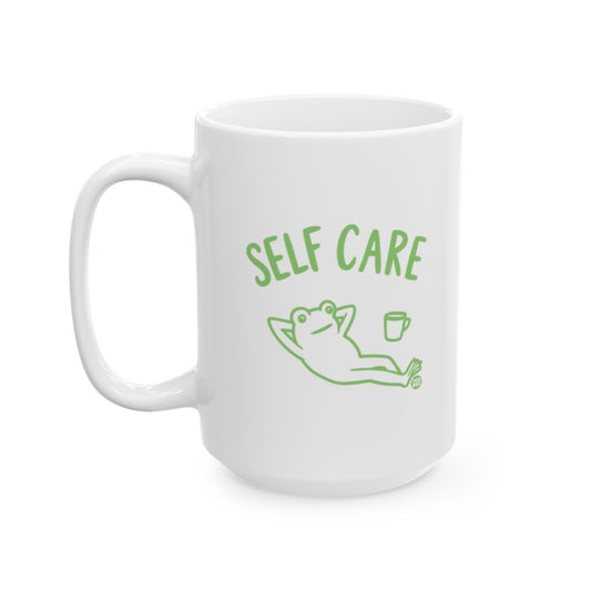 Relaxing Frog Self Care Mug for Relaxation