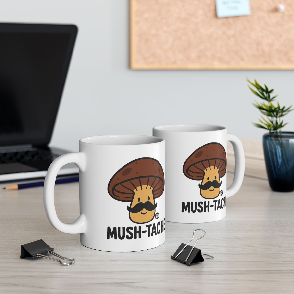Mush-Tache Funny Mushroom Mustache Mug for Coffee Lovers