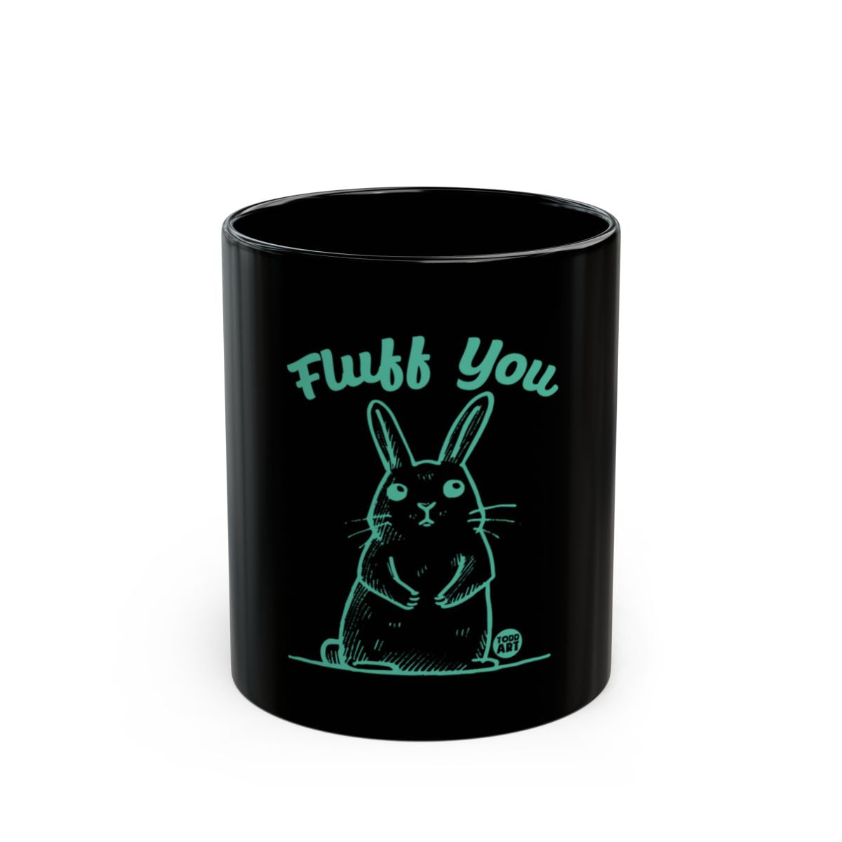 Fluff You Black Bunny Design Mug
