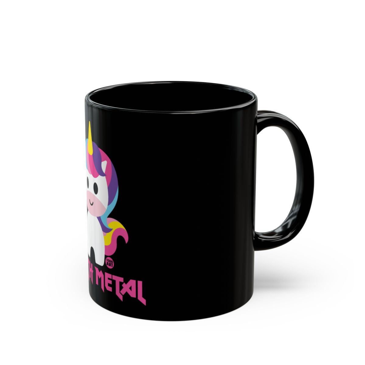 Cute Rainbow Unicorn Black Coffee Mug Delight