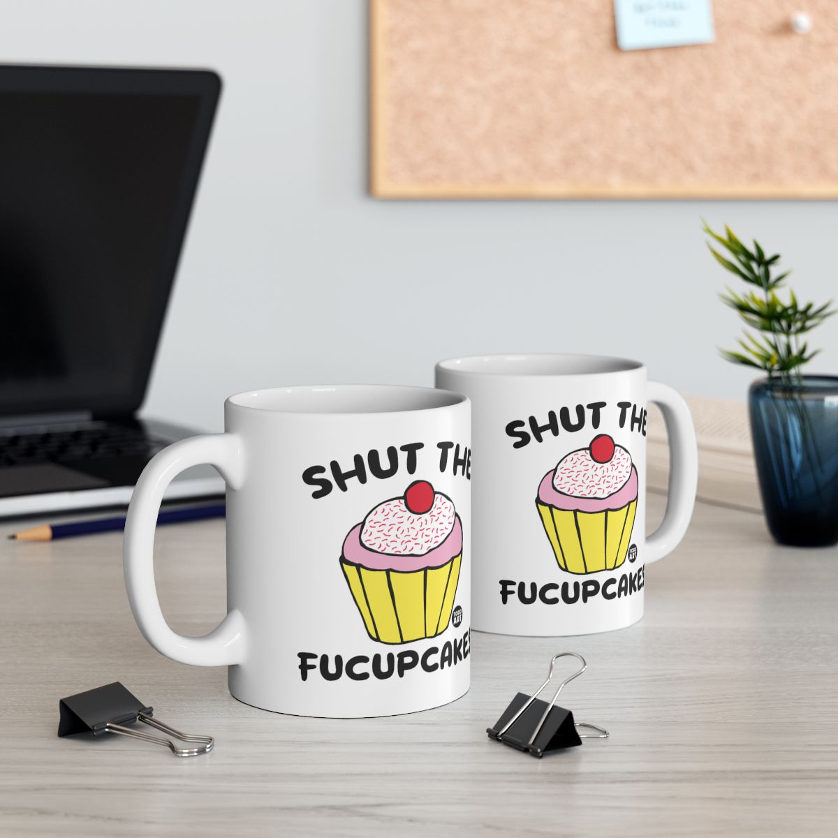 Shut the Fucupcakes Funny Coffee Mug Duo
