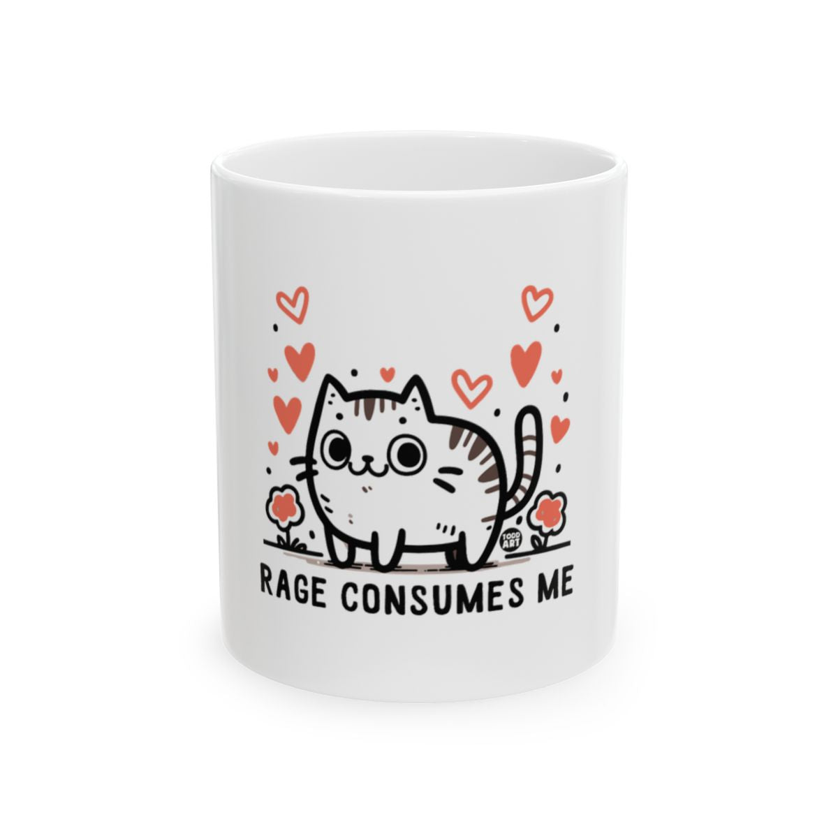 Rage Consumes Me Adorable Cat Artwork Mug