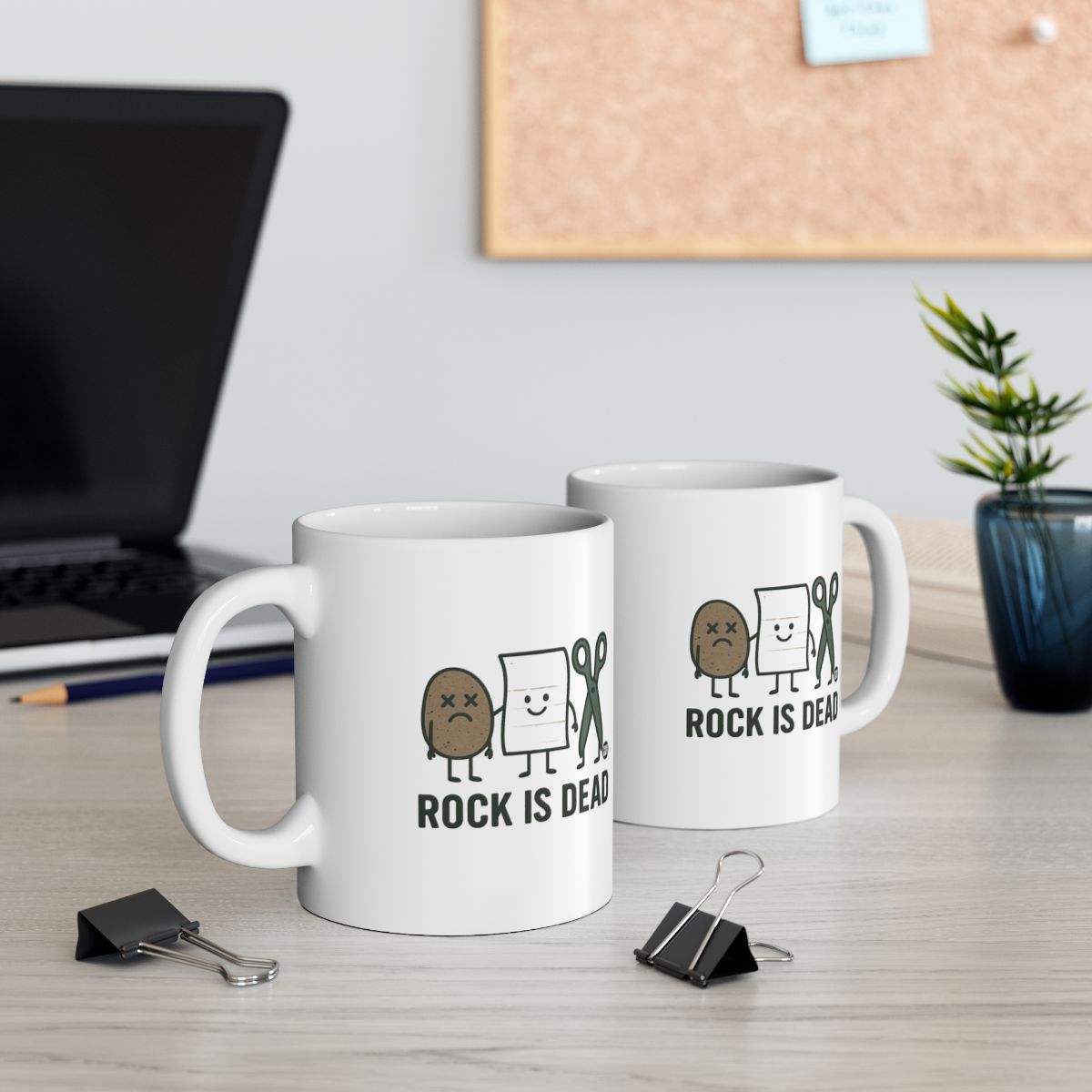 Funny Rock Is Dead Coffee Mug for Office Desk Decor