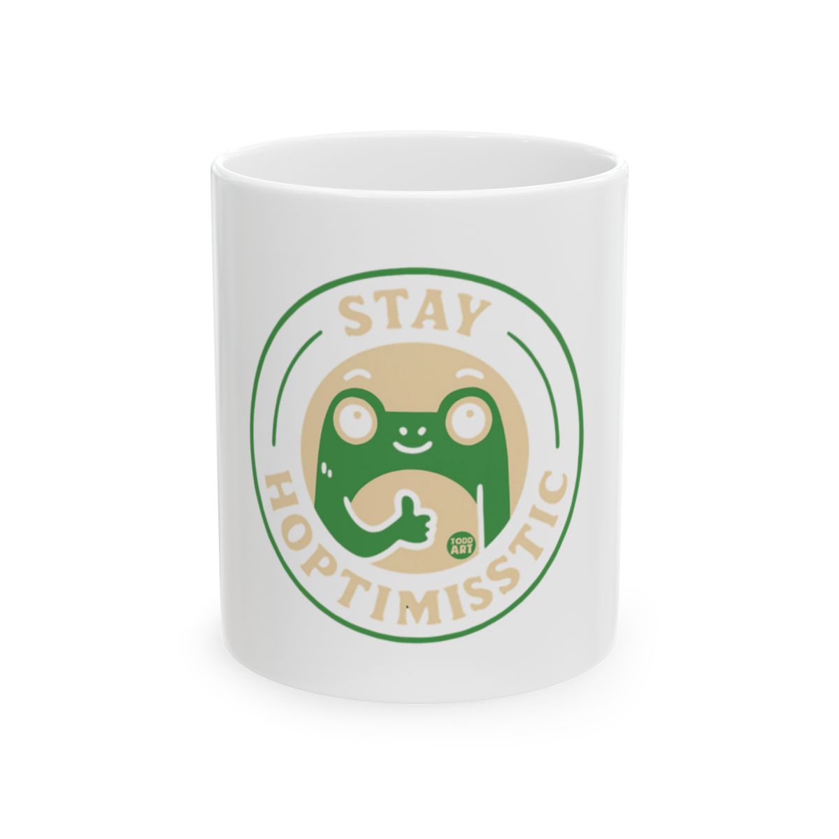 Stay Hoptimisistic Frog Mug for Positive Vibes