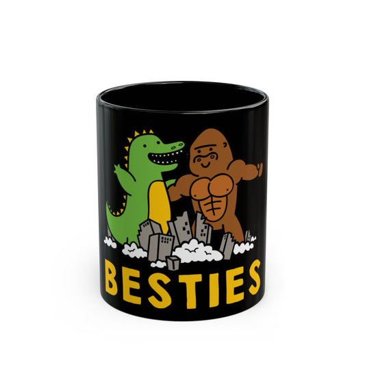 Funny Dinosaur and Gorilla Besties Coffee Mug