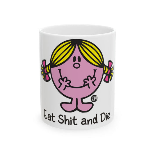 Funny Pink Character with Rude Message Mug