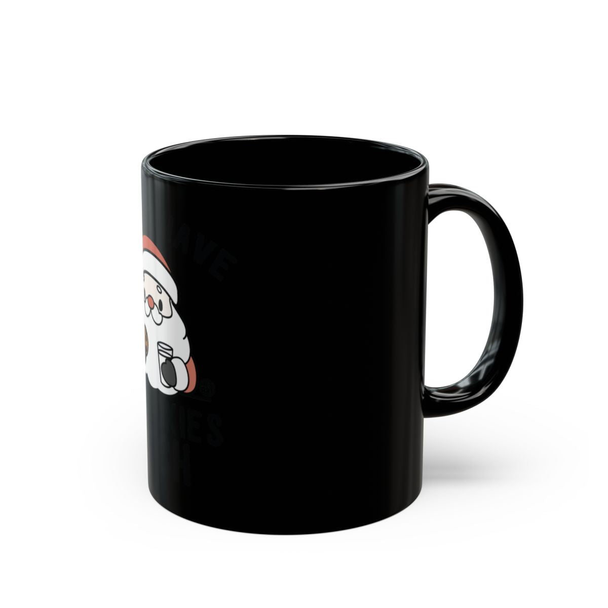 Funny Santa Claus Black Coffee Mug for Holiday Season