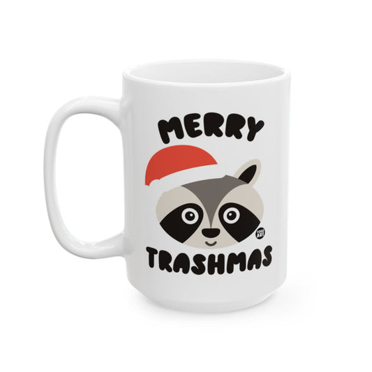 Merry Trashmas Cute Raccoon with Santa Hat Mug