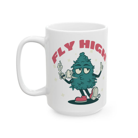 Fly High Smoking Cartoon Mug with Fun Design