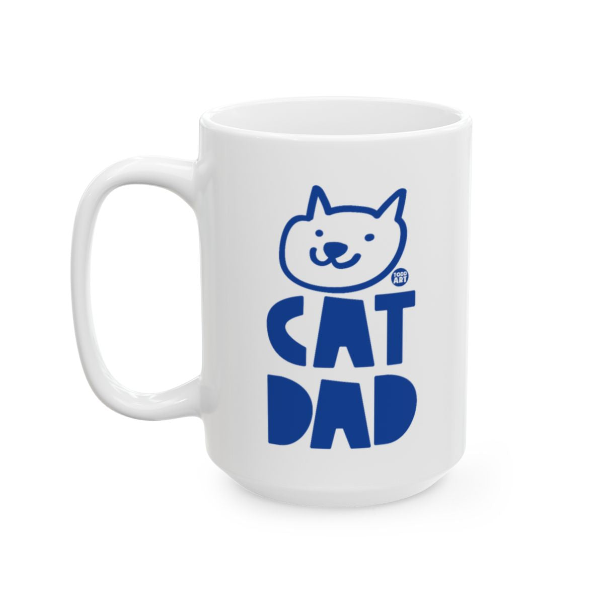 CAT DAD Funny Blue And White Design Mug