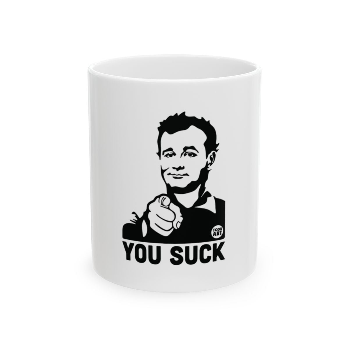 You Suck Meme Image Featuring Pointing Man Mug