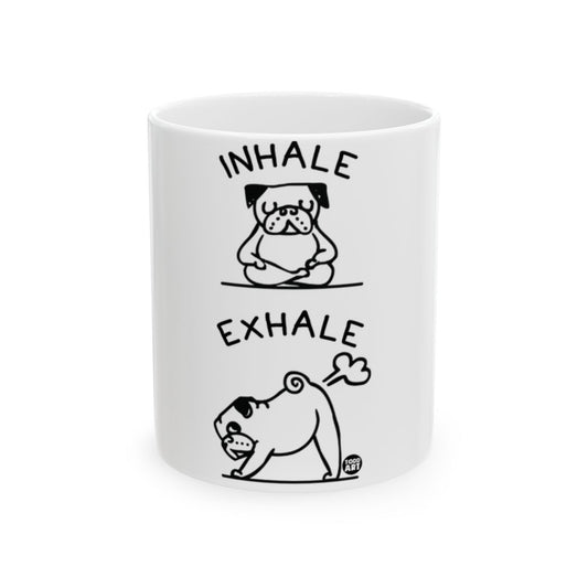 Inhale Exhale Pug Design White Mug Product