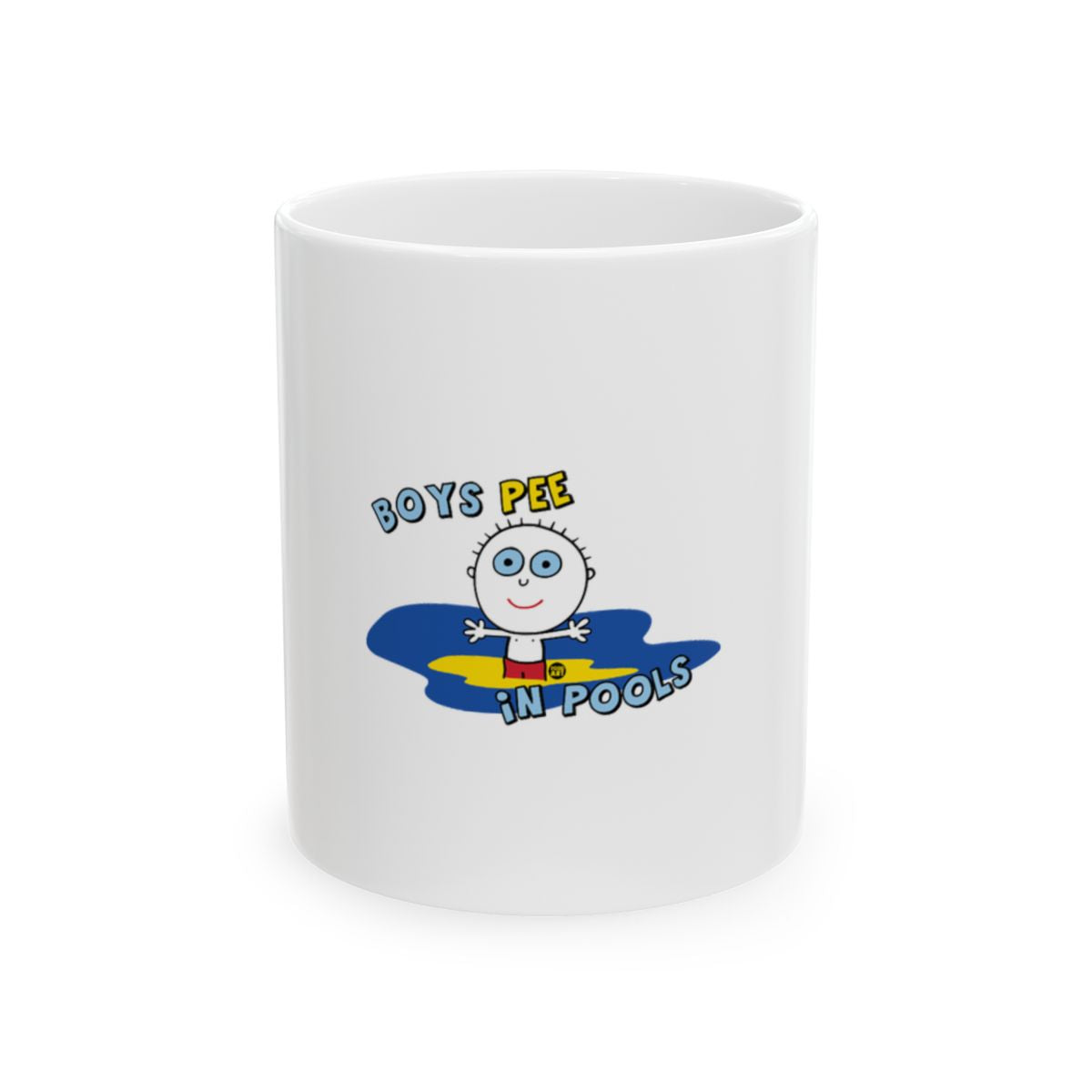 Funny Boys Pee in Pools Mug for Humorous Morning Beverages
