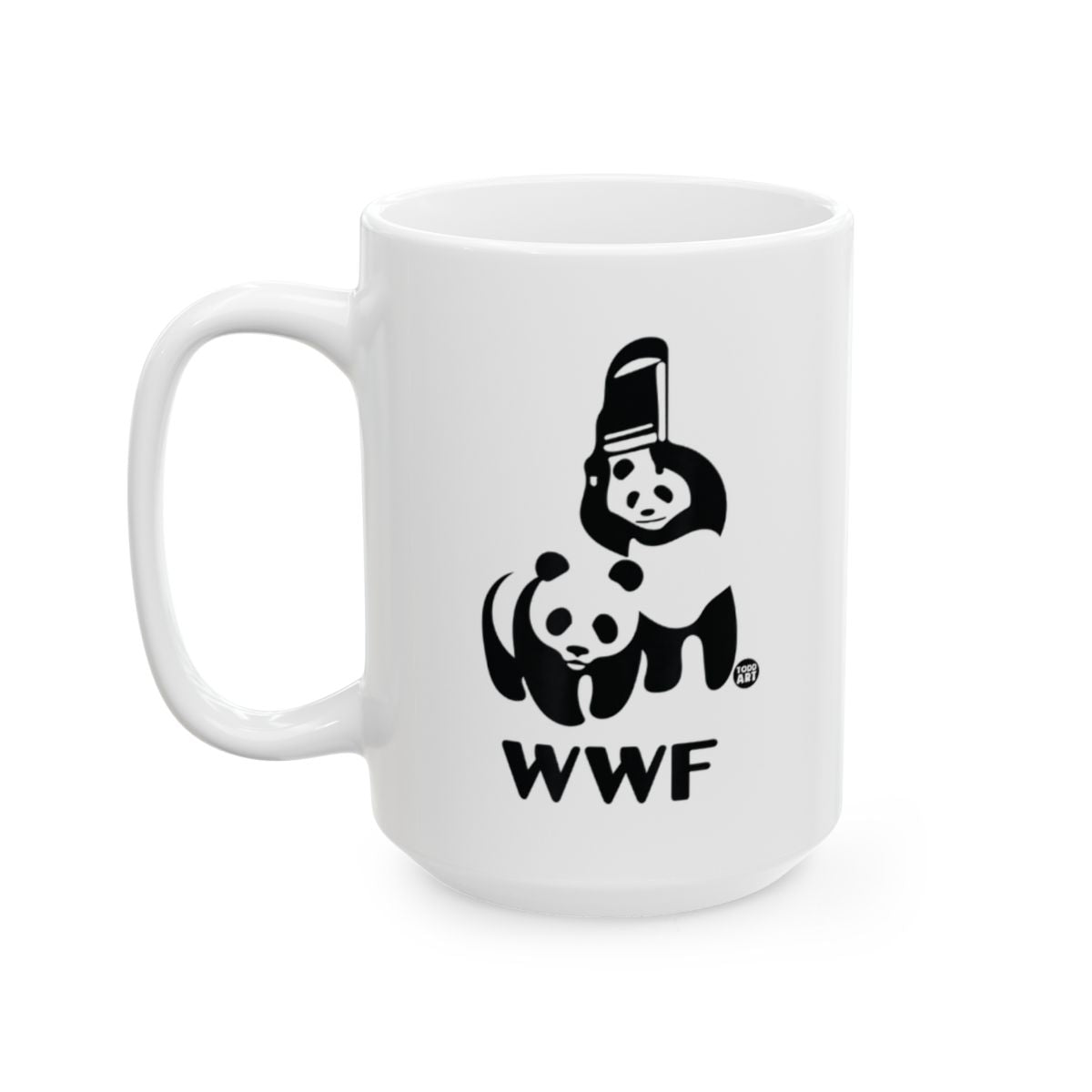 Cute Panda Design WWF Logo Printed Coffee Mug