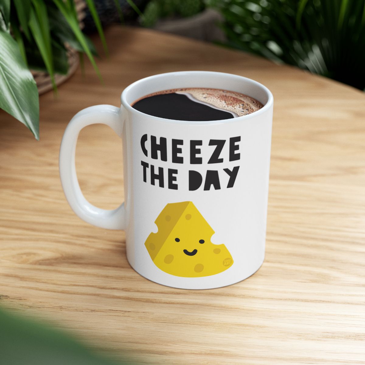Cheeze The Day Cute Smiling Cheese Mug for Coffee Lovers