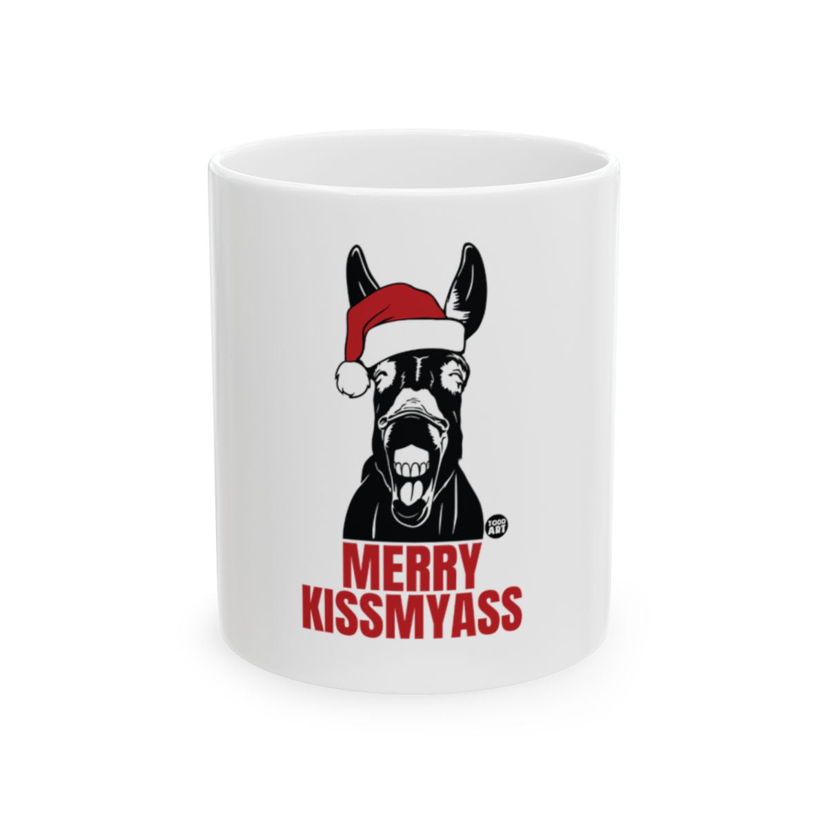 Merry Kissmyass Funny Santa Dog Design Mug