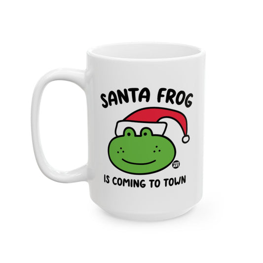 SANTA FROG IS COMING TO TOWN festive mug