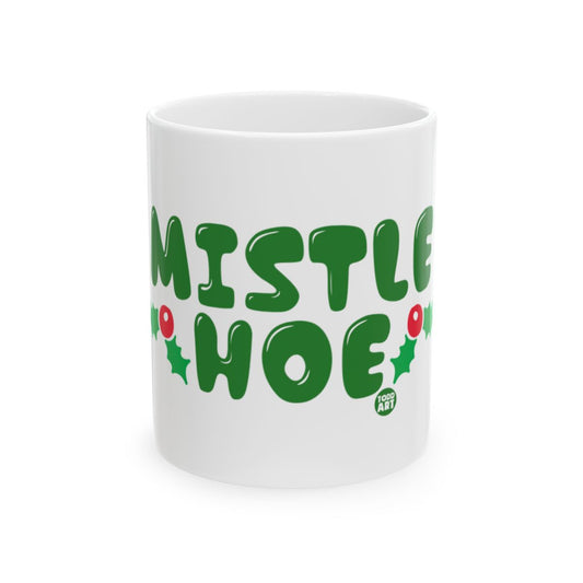 Festive Mistletoe Christmas Holiday Mug with Cheerful Text
