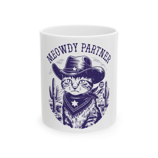 Meowdy Partner Cat Cowboy Artwork Coffee Mug