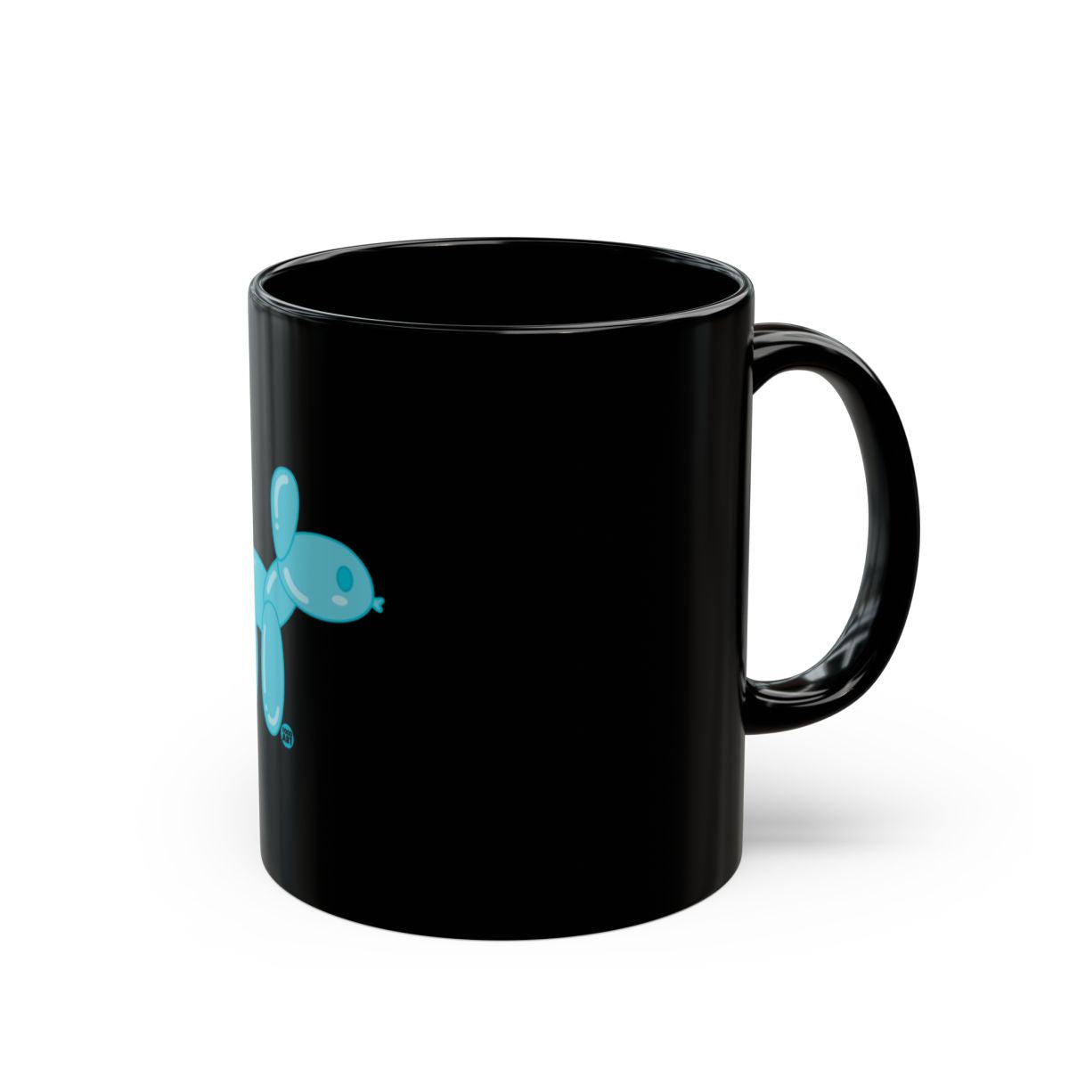 Minimalist Black Mug with Light Blue Balloon Animal