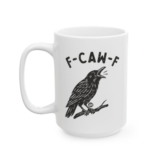 F-CAW-F Crow Design Large White Coffee Mug