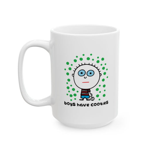 Boys Have Cooties Mug with Fun Cartoon Design