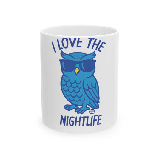 I Love The Nightlife Blue Owl Mug