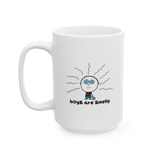 Boys Are Smelly Funny Cartoon Character Mug