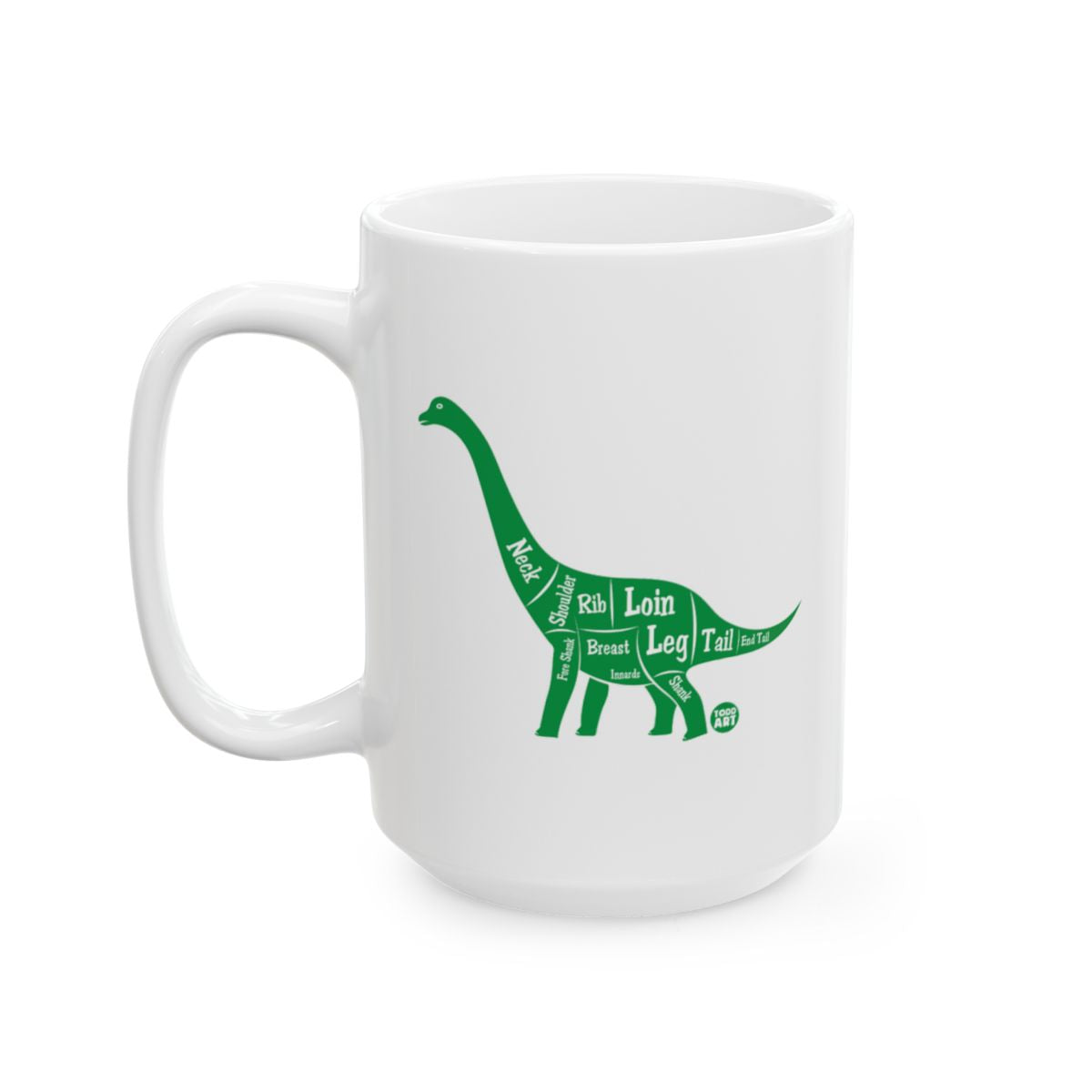 Green Dinosaur Butcher Diagram Coffee Mug