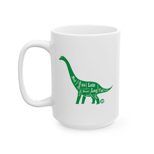 Green Dinosaur Butcher Diagram Coffee Mug