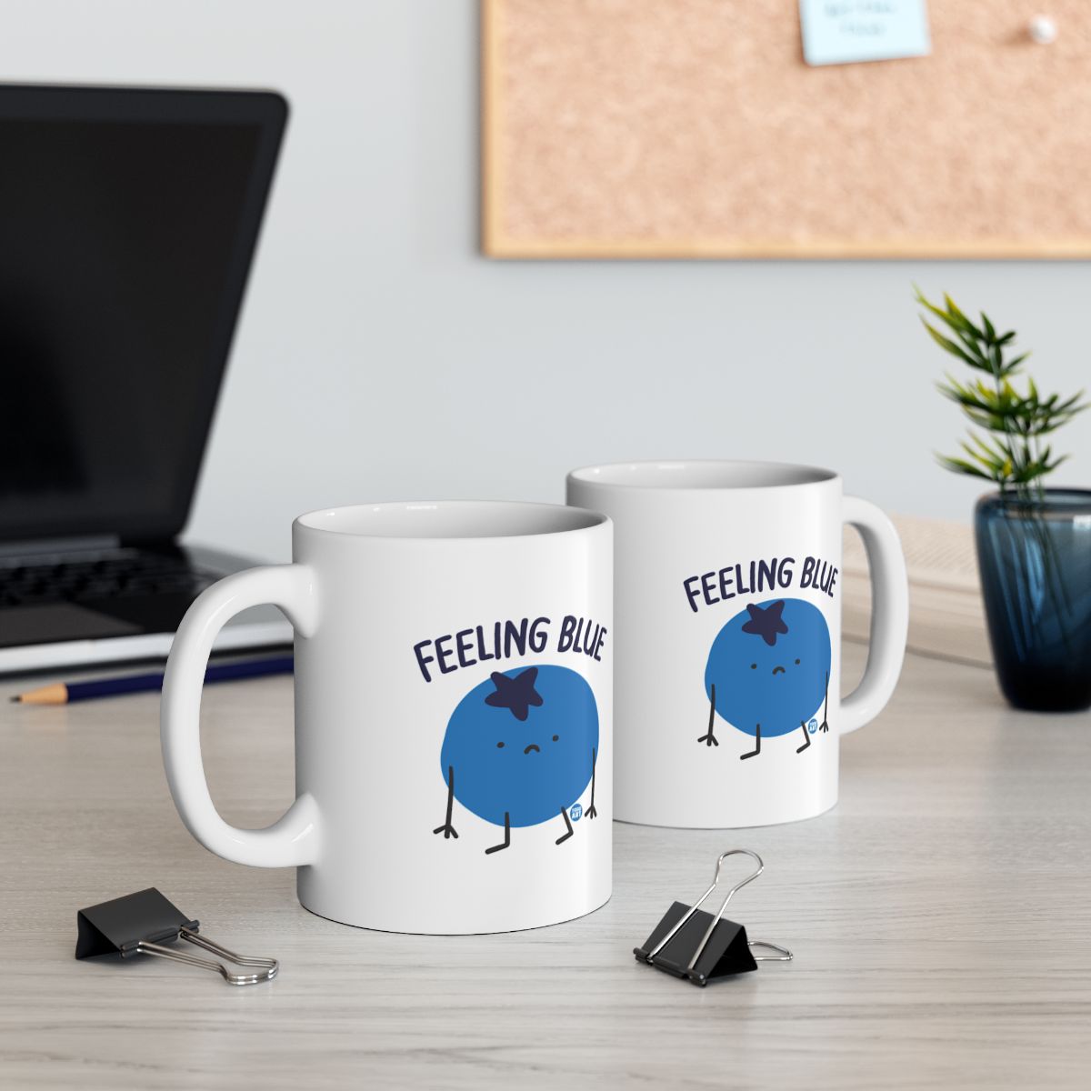 Feeling Blue Cute Blueberry Mug for Office Desk Decor