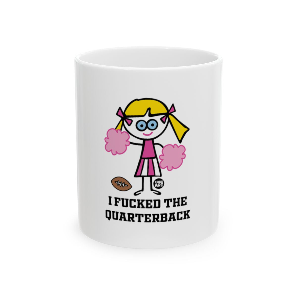 Funny Quarterback Cheerleader Novelty Mug