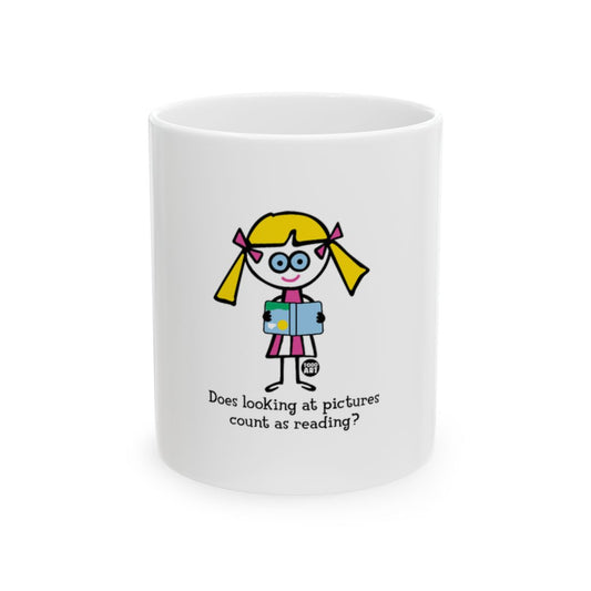 Funny Cartoon Mug With Reading Question